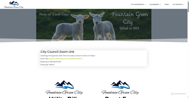 Security scan screenshot of https://fountaingreencity.gov/