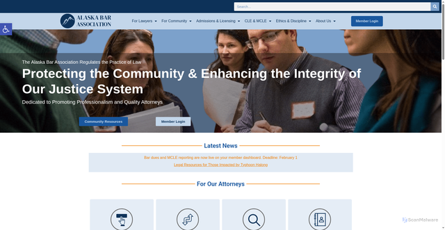 Security scan screenshot of https://alaskabar.org/