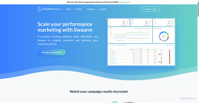 Security scan screenshot of https://swaarm.com