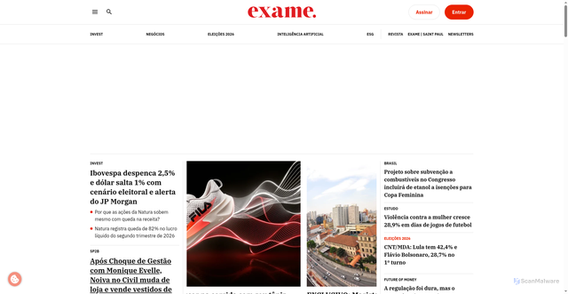 Security scan screenshot of https://exame.com
