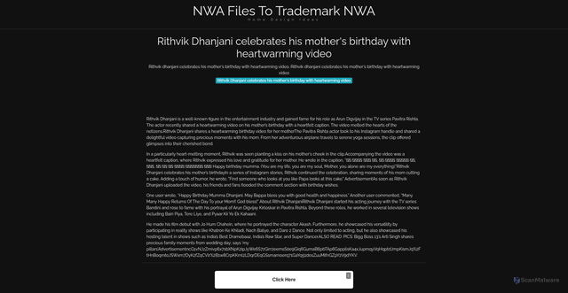 Security scan screenshot of https://adkstaghugo-686rfvbmiq.edgeone.app/18780-rithvik-dhanjani-celebrates-his-mothers-birthday-with-heartwarming-video.html
