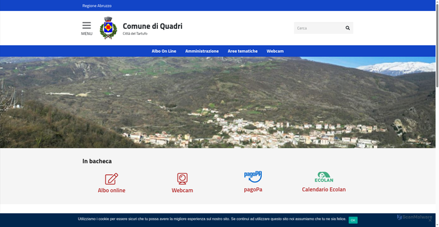 Security scan screenshot of https://www.comune.quadri.ch.it/