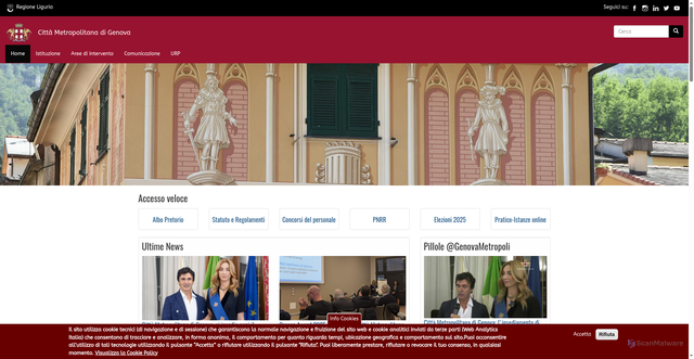 Security scan screenshot of https://www.cittametropolitana.genova.it/