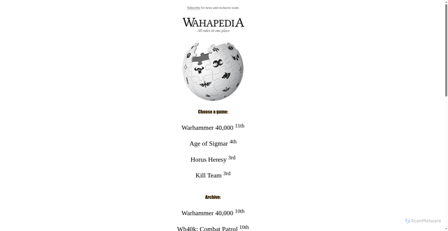 Security scan screenshot of https://wahapedia.ru
