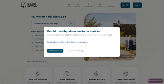 Security scan screenshot of https://www.skurup.se/