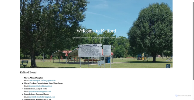 Security scan screenshot of https://townofkelfordnc.gov/