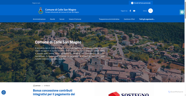 Security scan screenshot of https://comune.collesanmagno.fr.it/