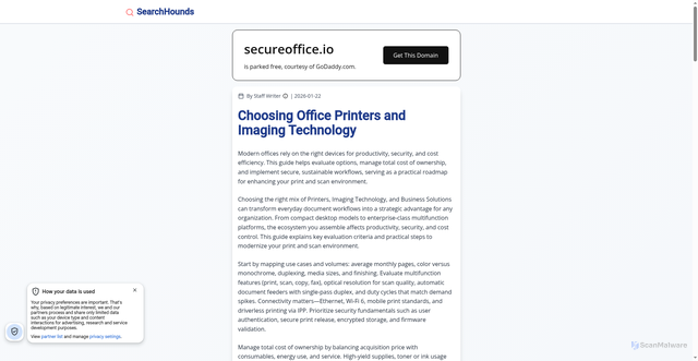 Security scan screenshot of https://secureoffice.io