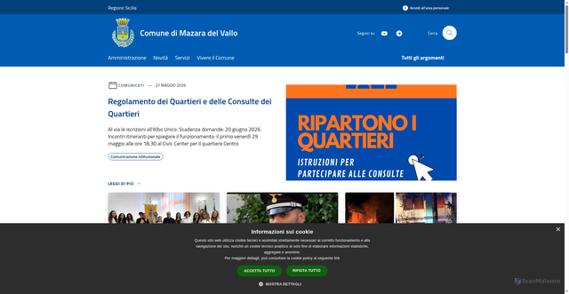 Security scan screenshot of https://www.comune.mazaradelvallo.tp.it