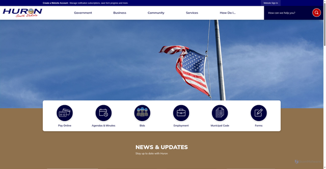 Security scan screenshot of https://huronsd.gov/