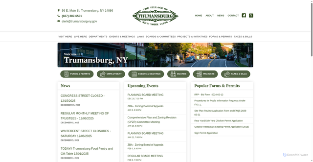 Security scan screenshot of https://trumansburg-ny.gov/