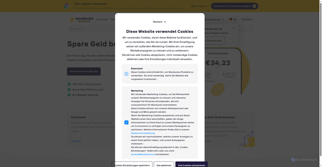 Security scan screenshot of https://woolsocks.eu