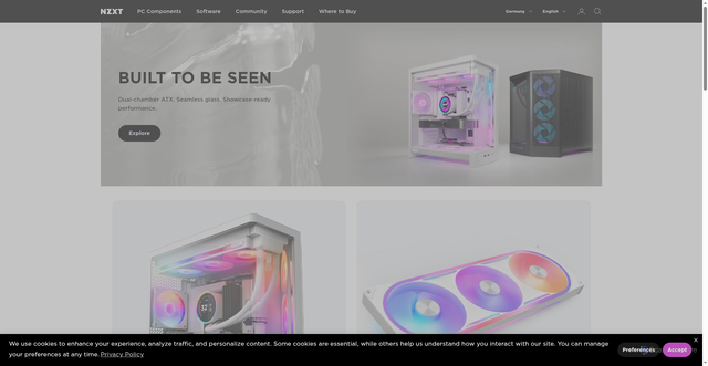 Security scan screenshot of https://nzxt.com