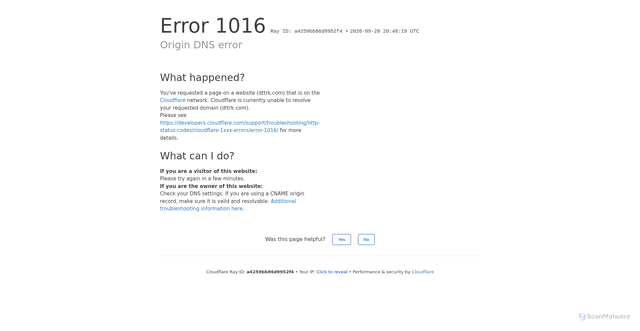 Security scan screenshot of https://dttrk.com