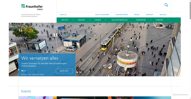 Security scan screenshot of http://www.fokus.fraunhofer.de