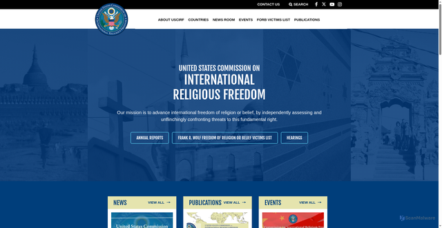 Security scan screenshot of https://www.uscirf.gov/