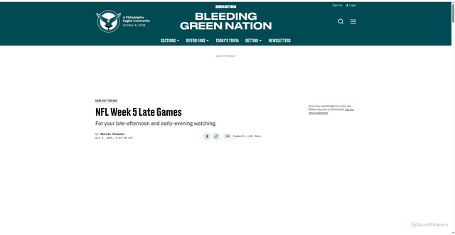 Security scan screenshot of https://www.bleedinggreennation.com/game-day-threads/160412/nfl-week-5-late-game-information-tv-channel-map-thread