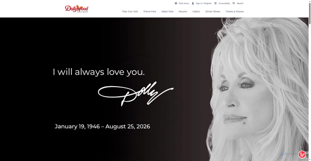 Security scan screenshot of https://www.dollywood.com