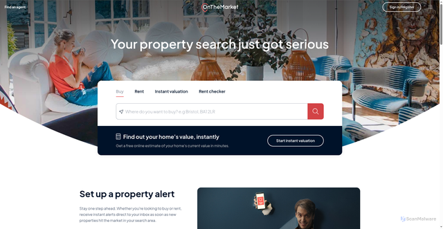 Security scan screenshot of https://countrylife.onthemarket.com