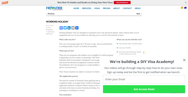 Security scan screenshot of https://frontiermigration.pages.dev/portfolio/working-holiday/