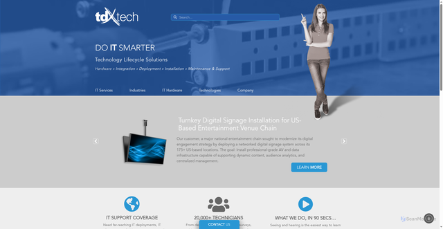 Security scan screenshot of https://tdxtech.com