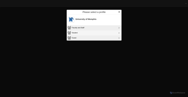 Security scan screenshot of https://portal.memphis.edu