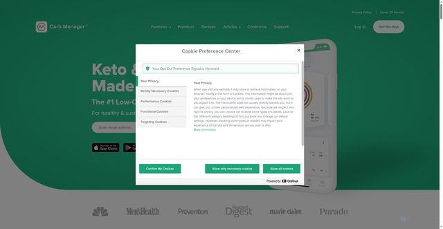 Security scan screenshot of https://carbmanager.com