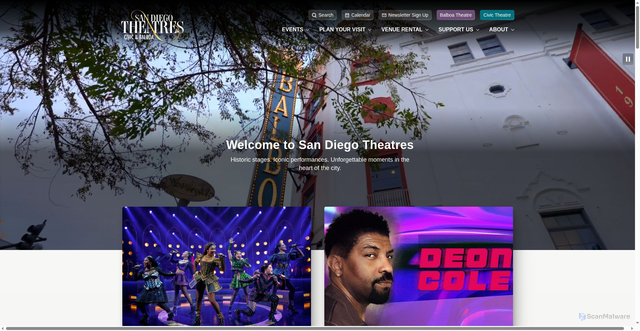 Security scan screenshot of https://www.sandiegotheatres.org/