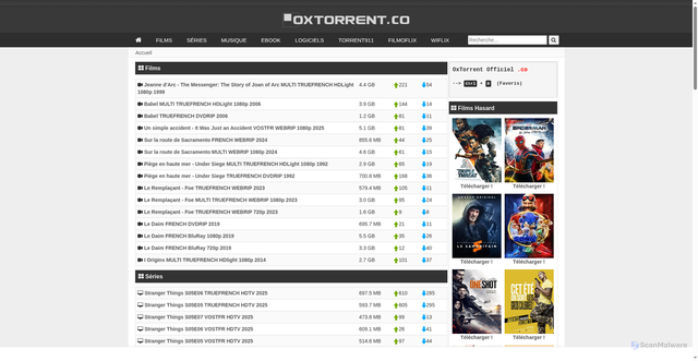 Security scan screenshot of https://oxtorrent.co