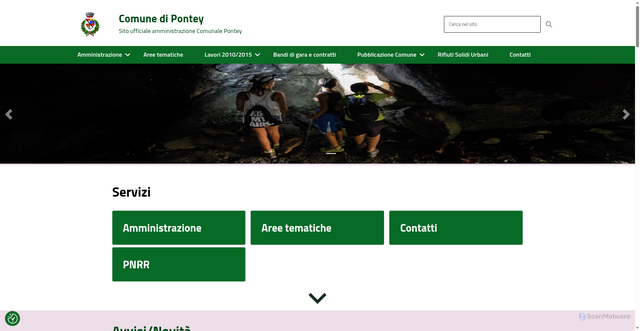 Security scan screenshot of https://www.comune.pontey.ao.it