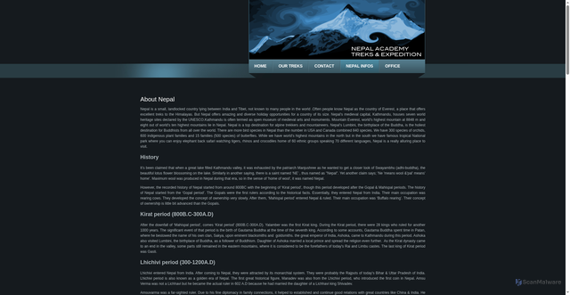 Security scan screenshot of https://www.nepal-academy.net/nepal-infos/about-nepal
