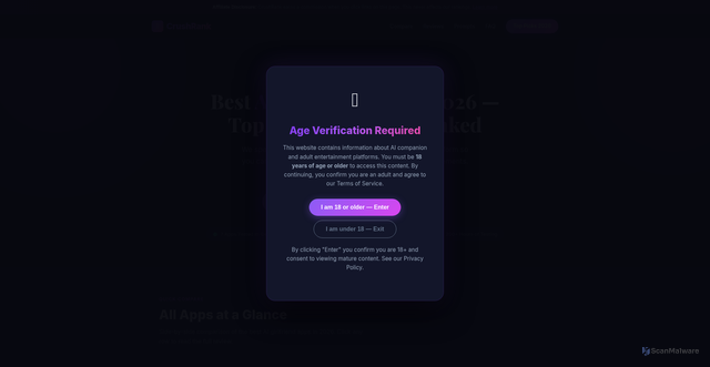 Security scan screenshot of https://crushrank.pages.dev/