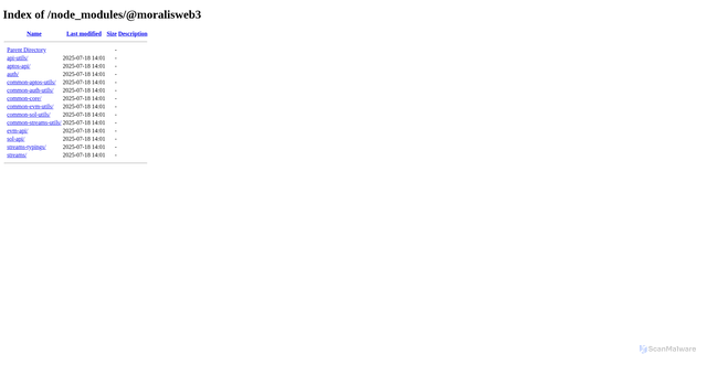 Security scan screenshot of http://bankerexpert.demonodeversion.com/node_modules/@moralisweb3/