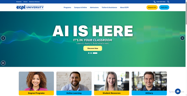 Security scan screenshot of https://www.ecpi.edu