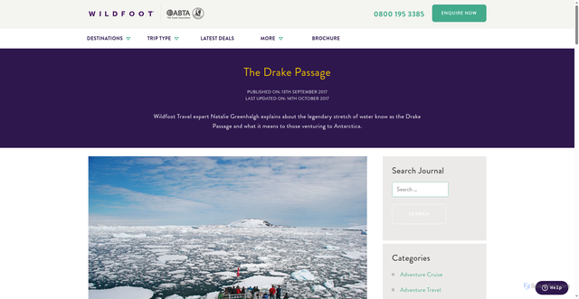 Security scan screenshot of https://wildfoottravel.com/blog/the-drake-passage