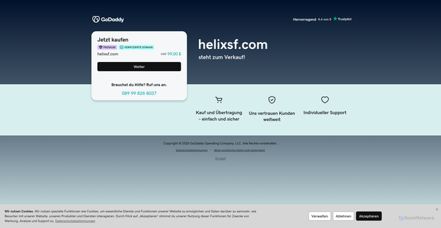 Security scan screenshot of https://helixsf.com