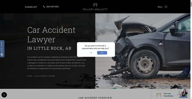 Security scan screenshot of https://www.millerandmallett.com/car-accident-lawyer/