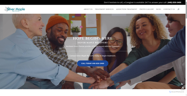 Security scan screenshot of http://silvermaplerecovery.com/