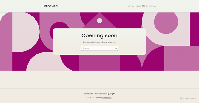 Security scan screenshot of https://orthovital.se
