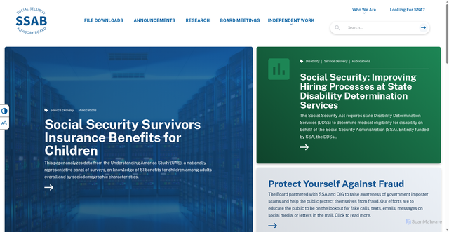 Security scan screenshot of https://www.ssab.gov/