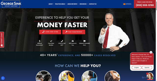 Security scan screenshot of https://www.sinklaw.com/