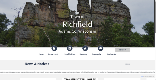 Security scan screenshot of https://richfieldadamscowi.gov/