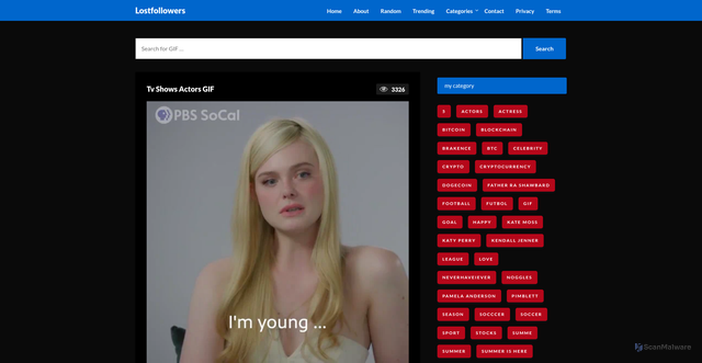 Security scan screenshot of https://infinitecraftonline.com/tv-shows-actors-gif-7/