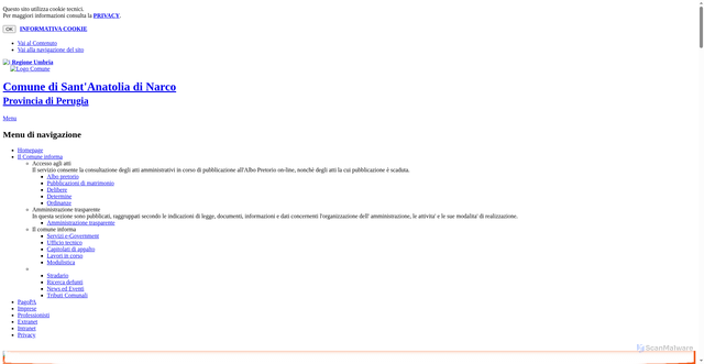 Security scan screenshot of https://www.comune.santanatoliadinarco.pg.it/hh/index.php