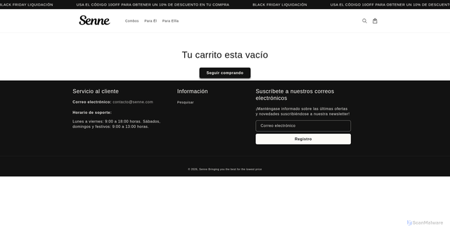Security scan screenshot of https://seenee.site/cart