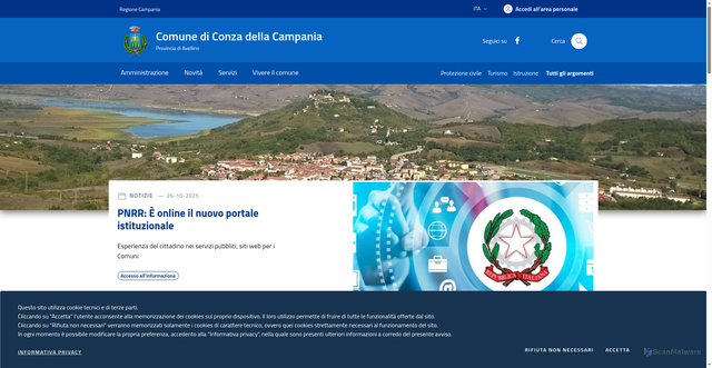 Security scan screenshot of www.comune.conzadellacampania.av.it