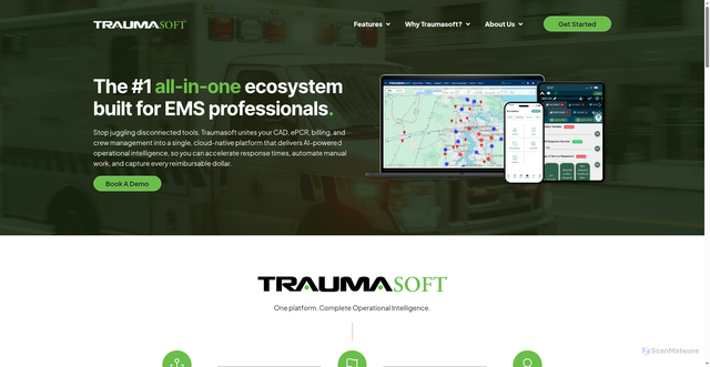 Security scan screenshot of https://traumasoft.com