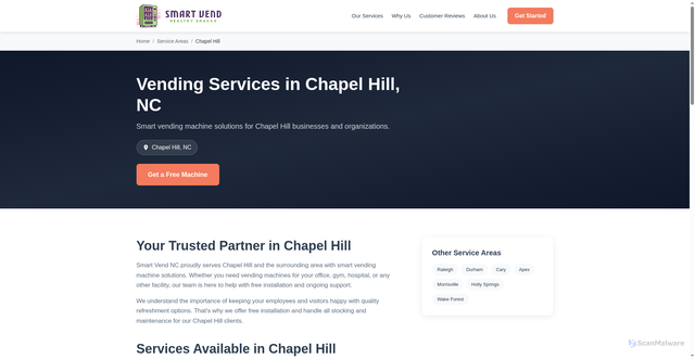 Security scan screenshot of https://smartvendnc.com/locations/chapel-hill/