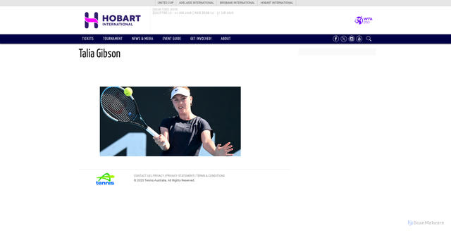 Security scan screenshot of https://hobartinternational.com.au/2023/01/aussie-young-guns-looking-to-make-mark-at-hobart-international/talia-gibson/