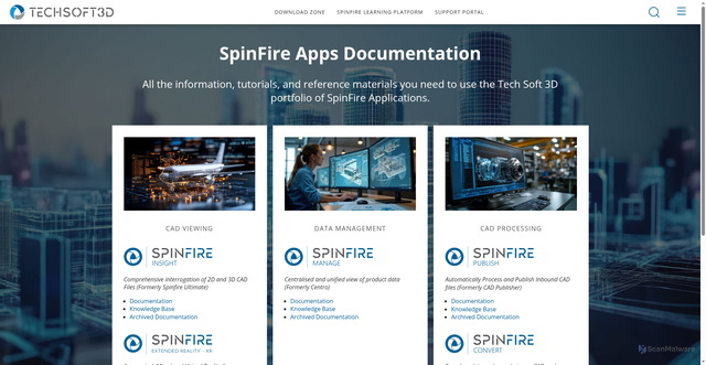 Security scan screenshot of https://help.spinfire.com